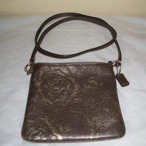 Coach print gold flower purse